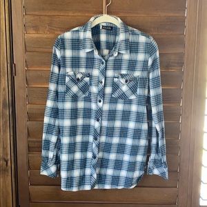 Blue plaid button down